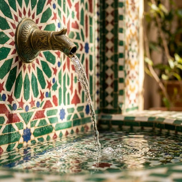 Fontaine marocaine en zellige et pureté de l'engagement Kheir